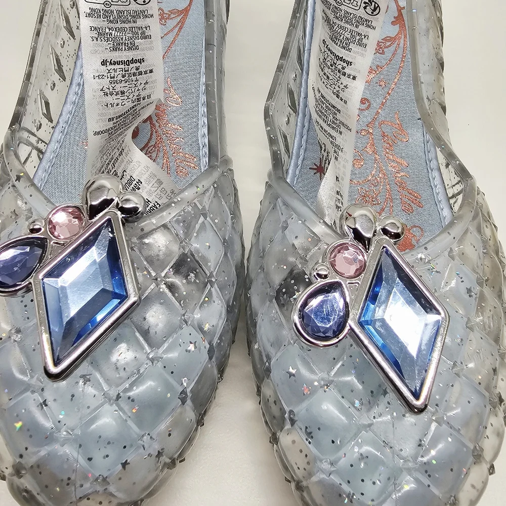 Disney Cinderella Glass Slipper Sparkle Light Up Gem Heart Dresss Shoes Size 2/3